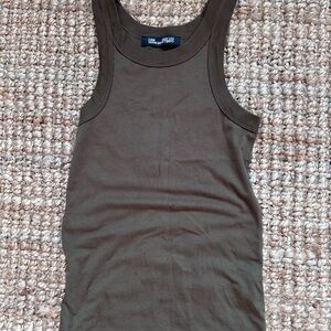 Camilla and Marc Dark Olive Ribbed Tank Top